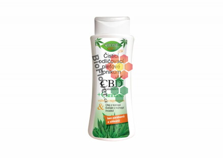 Bione Cosmetics Čistící odličovací pleťové tonikum CBD Kanabidiol 255 ml