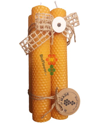 Barevné Adventní motané svíčky ze včelích pláství 3x21cm 4-Pack