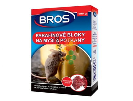 Bros - parafinové bloky na myši, krysy a potkany 100 g