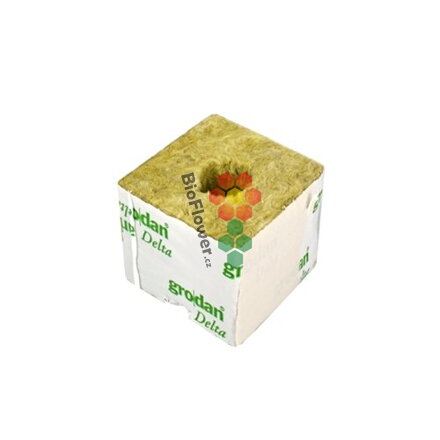 Grodan pěstební kostka 75 × 75 × 65 mm - malá díra