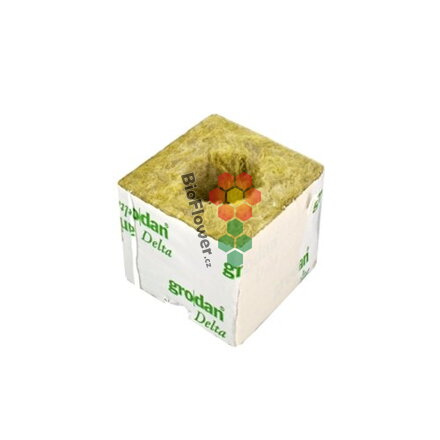 Grodan pěstební kostka 75 × 75 × 65 mm - velká díra