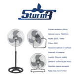 Cirkulační ventilátor STURM 3v1, 45cm/55W