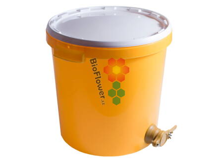 Stáčecí nádoba na 40 kg medu plastová žlutá/bílá